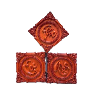 Bộ tranh vuông Phúc Lộc Thọ ⚡ GỖ CAO CẤP ⚡ Bộ tranh vuông Phúc Lộc Thọ bằng gỗ hương đỏ trang trí nhà cửa siêu đẹp