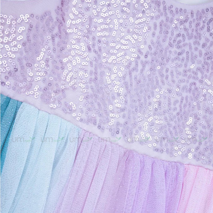 Đầm voan bé gái đính sequin 3-7 tuổi màu tím nhạt váy đầm bé gái xuất dư đầm tutu bé gái đầm công chúa bé gái