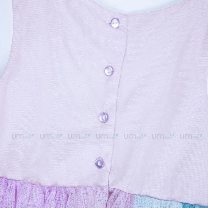 Đầm voan bé gái đính sequin 3-7 tuổi màu tím nhạt váy đầm bé gái xuất dư đầm tutu bé gái đầm công chúa bé gái