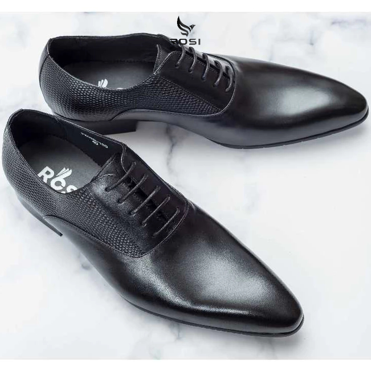 Giày Oxford buộc dây công sở nam cao cấp GS29 - Chính hãng ROSI da bò màu đen nâu