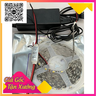 Led dây dán 5m 5050 12v đơn màu - trọn bộ cuộn led dây dán 5050 5m + điều khiển + adapter 12v 5a