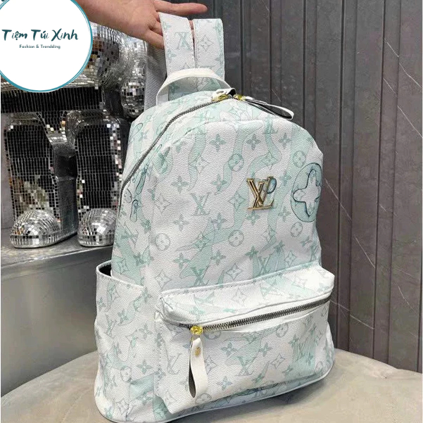 Balo Da LV Nam Nữ Size 40cm Họa Tiết Hoạt Hình N03