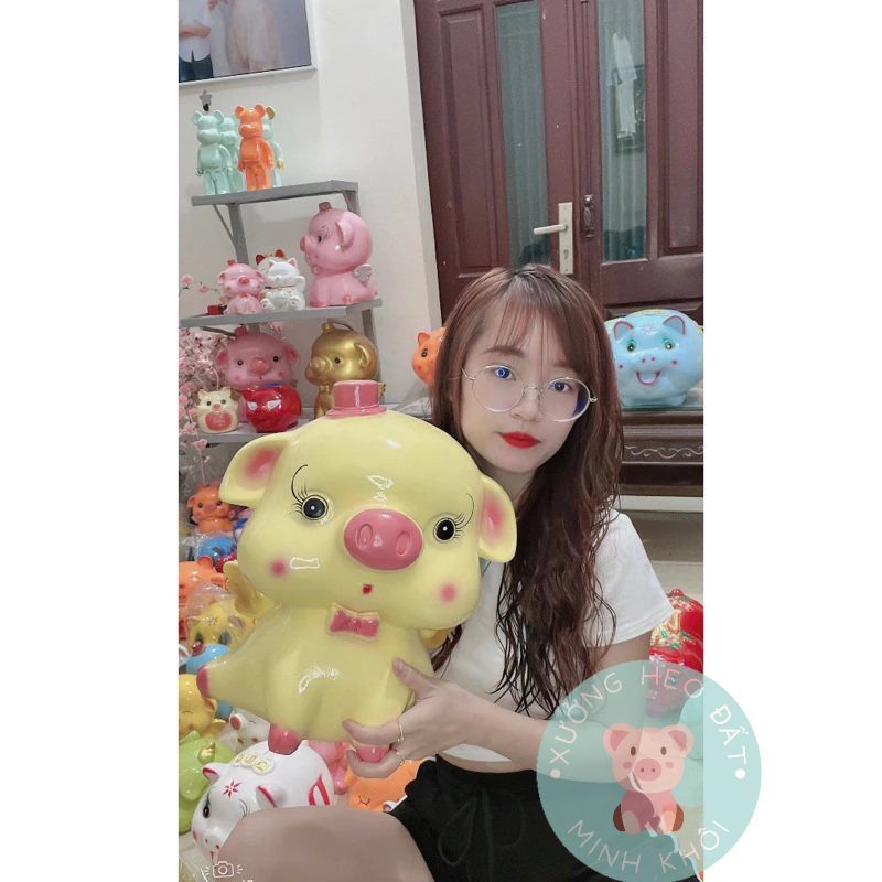 Lợn/Heo Đất thiên thần cánh tiên thạch cao size khủng siêu xinh hot hit mẫu mới MINHKHOI SHOP