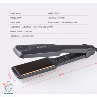 máy duỗi tóc kemei 329 có 4 mức chỉnh nhiệt