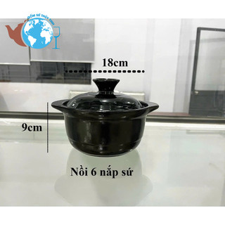 Nồi sứ 6 ĐÁY SÂU nắp sứ , nồi kho cá, nồi hầm chưng yến, nồi đựng canh