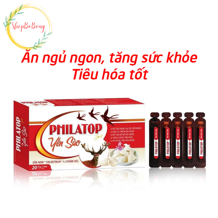 Siro Philatop Yến Sào Sữa Non giúp bé ăn ngon, ngủ ngon, tăng sức khỏe - 20 ống