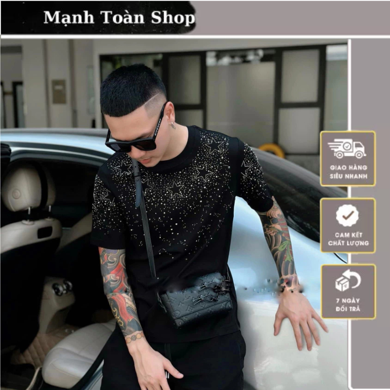 Áo Phông Dol.ce Đính Đá Lấp Lánh Cực Chất - Áo Thun Đính Đá Nam Nữ