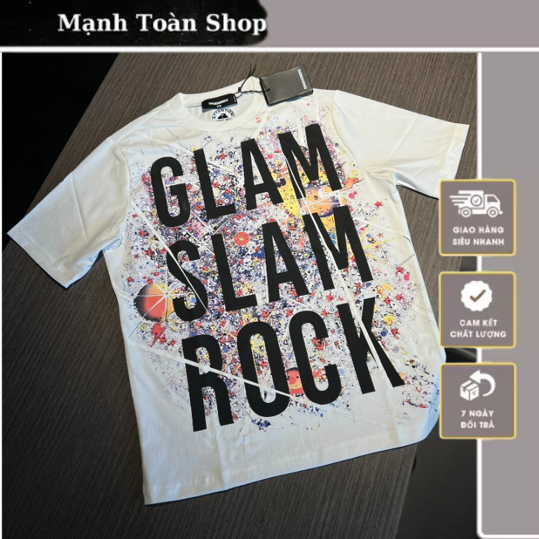 Áo thun nam nữ Te.e D.2 Gla Mo họa tiết Diamondd_Áo phông Nam Nữ Bản In Thẩm Vào Vải Chất Cotton