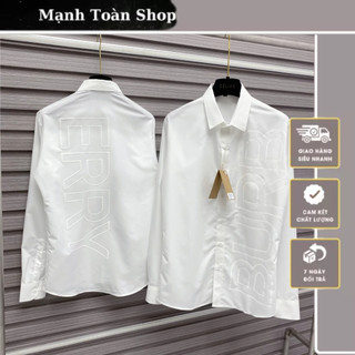 Áo sơmi nam nữ dài tay bbr logo in cao su - sơmi nam nữ bbr