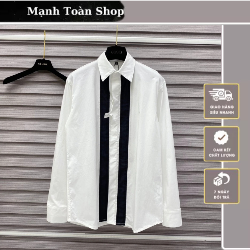 Áo Sơmi Nam New.Baret Kẻ Sọc Viền Tay Cực Chất - Áo Sơmi Đôi Nam Nữ