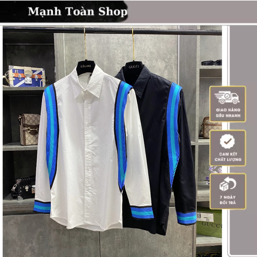 Áo Sơmi Nam New bar.rett Bo Viền Tay , Viền Vai Cực Chất - Áo Sơmi Đôi Nam Nữ