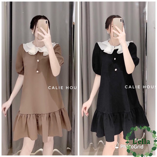 Đầm bầu công sở thiết kế đuôi cá váy bầu dáng suông cổ bèo cao cấp freesize