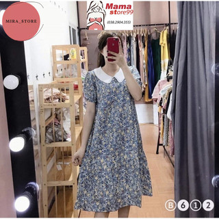 Đầm bầu hoa nhí váy bầu dáng xòe mặc đi làm đi chơi