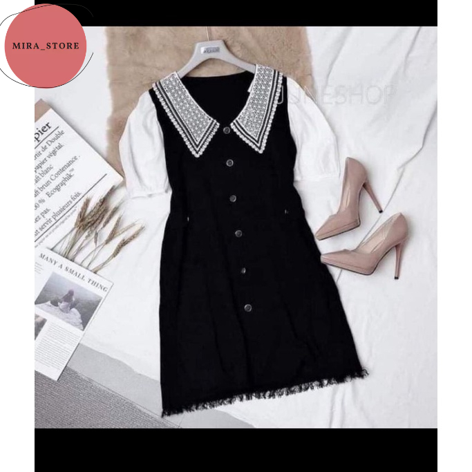 Váy Bầu Công Sở Váy Bầu Thiết Kế Cổ Ren Dáng Suông