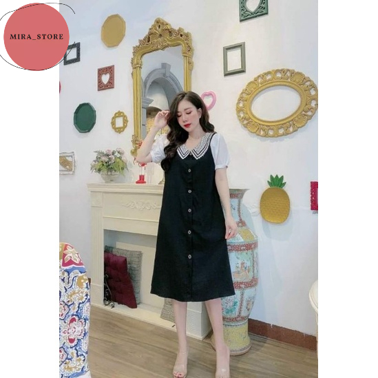 Váy Bầu Công Sở Váy Bầu Thiết Kế Cổ Ren Dáng Suông