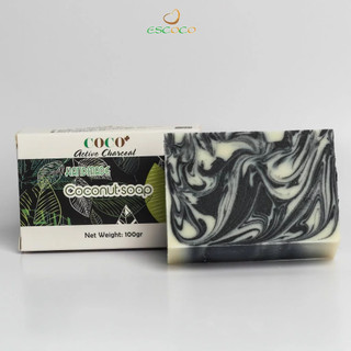 Xà bông Dừa Than tre Escoco,xà bông thiên nhiên handmade 100g