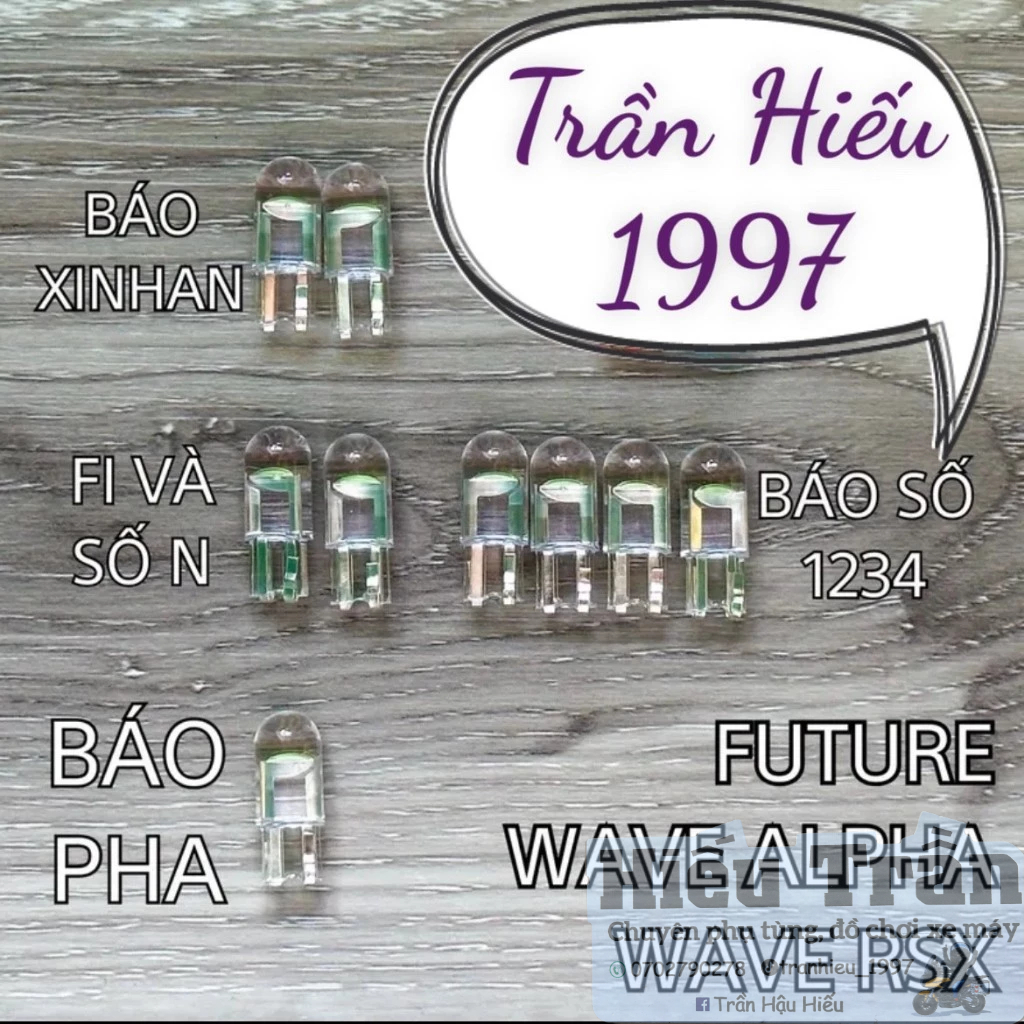 Combo bóng đèn led 1 màu lắp full mặt đồng hồ cho xe Honda , Ya