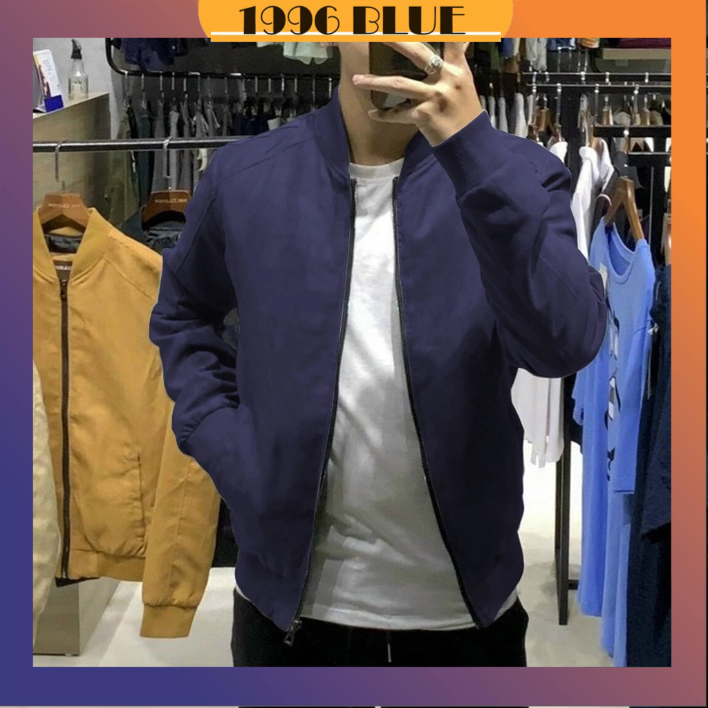 Áo bomber nam da lộn tay chun bomber ,áo khoác da lộn cao cấp 4 màu giữ nhiệt tốt - 1996BLUE