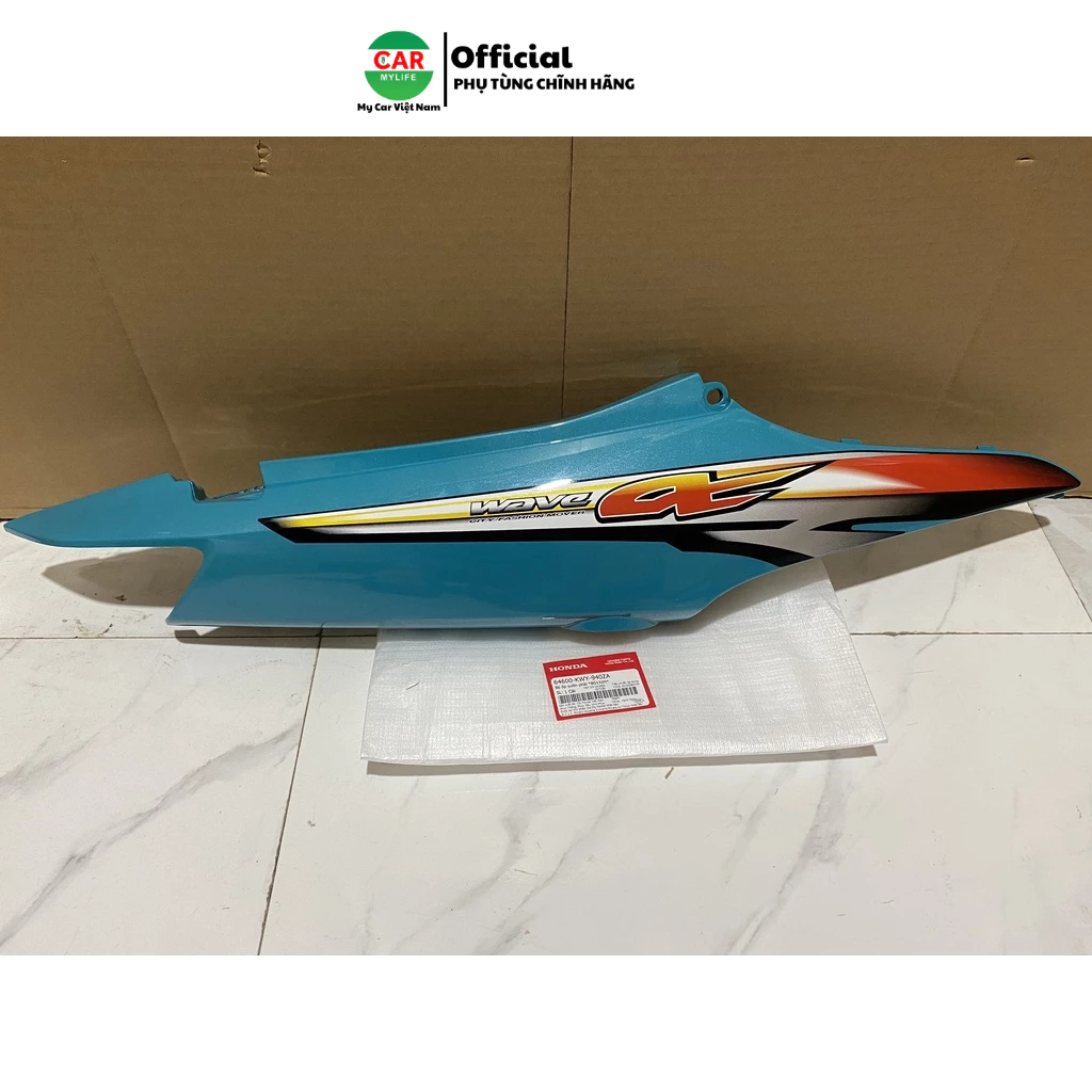 Bộ ốp sườn bên phải - ốp thân HONDA WAVE RS100 năm 2008 màu Xanh. *BG132M* 64600KWY940ZA