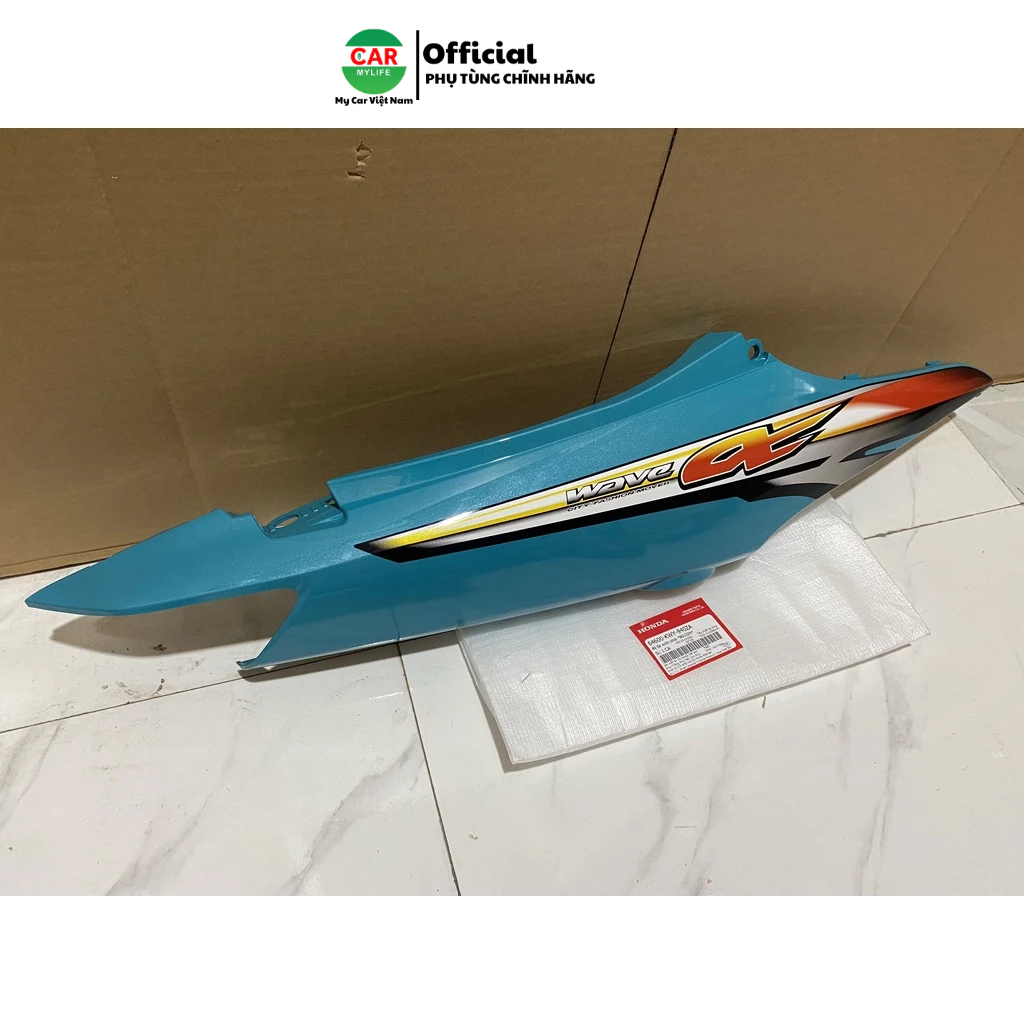 Bộ ốp sườn bên phải - ốp thân HONDA WAVE RS100 năm 2008 màu Xanh. *BG132M* 64600KWY940ZA