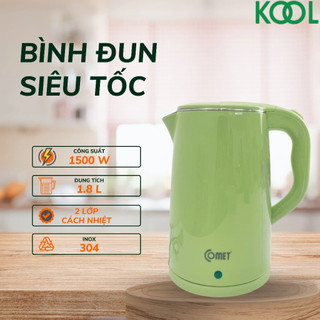 Bình đun siêu tốc inox 304 1.8L Comet CM8218