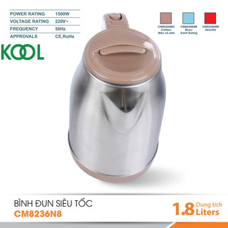Bình đun siêu tốc inox 1.8L Comet CM8236N8