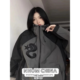  Áo khoác gió bóng chày cổ cao kèm mũ form rộng kiểu dáng basic thời trang nam nữ 