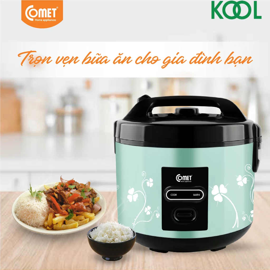 Nồi Cơm Điện Nắp Gài 1,8L Comet CM8016