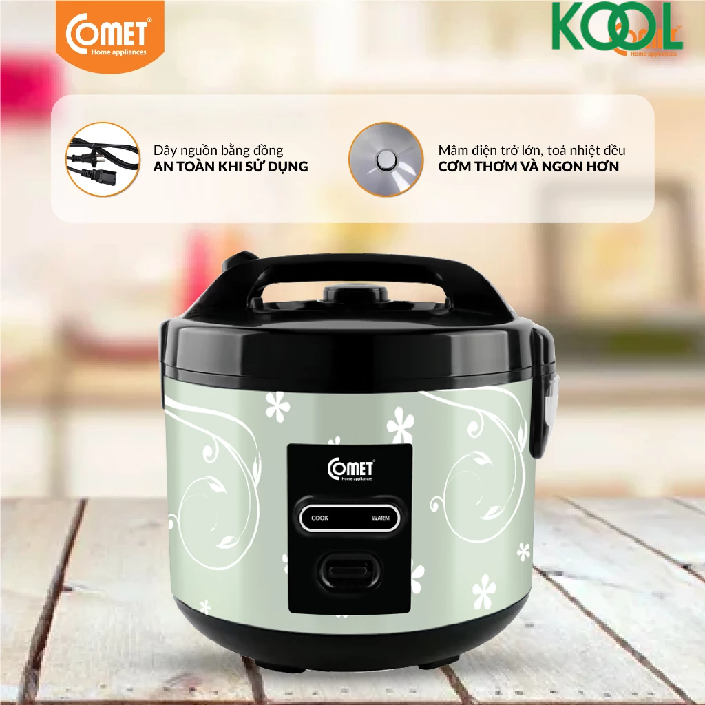 Nồi Cơm Điện Nắp Gài 1,8L Comet CM8016