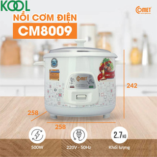 Nồi cơm điện nắp rời 1,2L COMET - CM8009 ( hoả tốc TPHCM )