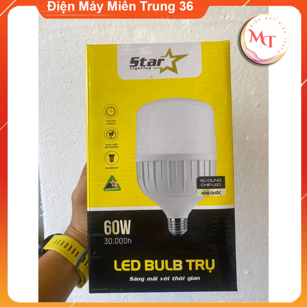 Bóng đèn LED 50w 40w 30w 20w 15w 10w 5w siêu sáng tiết kiệm điện, LED BULB trụ chống nước “Điện Máy Miền Trung 36