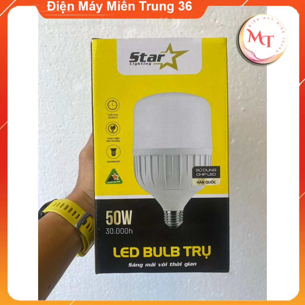Bóng đèn LED 50w 40w 30w 20w 15w 10w 5w siêu sáng tiết kiệm điện, LED BULB trụ chống nước “Điện Máy Miền Trung 36
