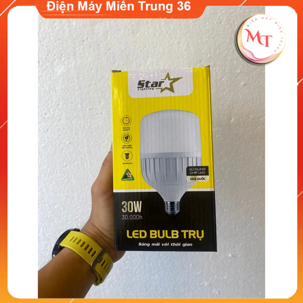Bóng đèn LED 50w 40w 30w 20w 15w 10w 5w siêu sáng tiết kiệm điện, LED BULB trụ chống nước “Điện Máy Miền Trung 36