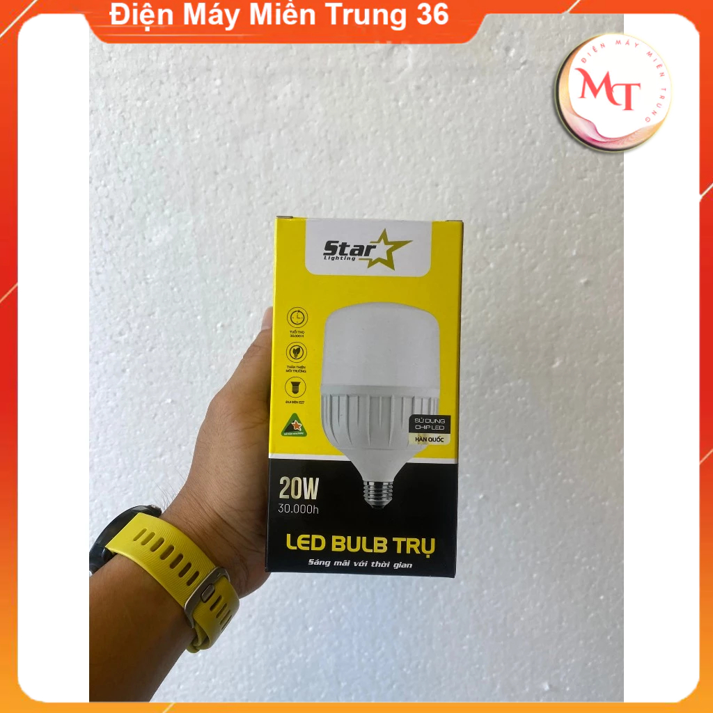 Bóng đèn LED 50w 40w 30w 20w 15w 10w 5w siêu sáng tiết kiệm điện, LED BULB trụ chống nước “Điện Máy Miền Trung 36