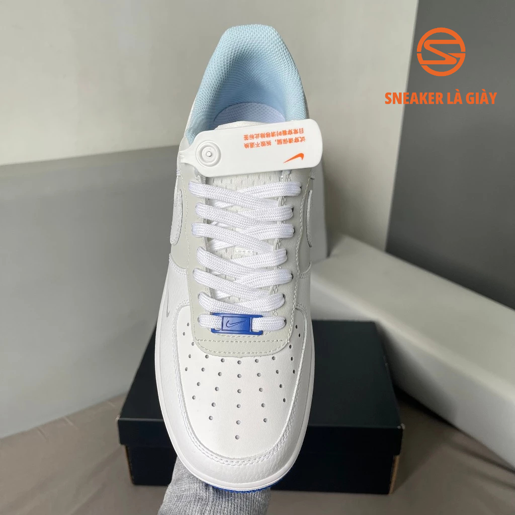 Giày Air Force 1 Low GS White Grey Blue FB1844-111 AF1 WHITE BLUE - BẢN CAO CẤP FULLBOX
