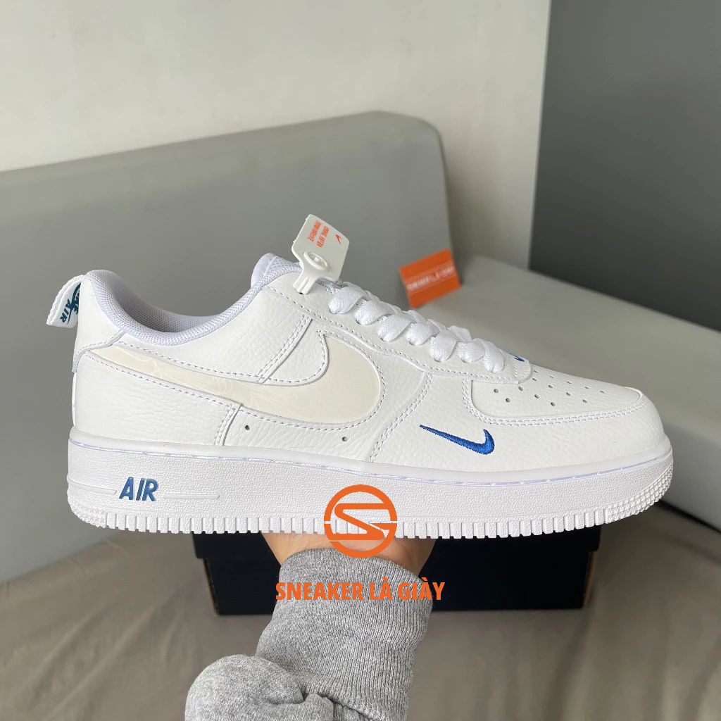 Giày Air Force 1 07 LV8 White Dark Marina Blue FB8971-100 AF1 WHITE BLUE - BẢN CAO CẤP FULLBOX