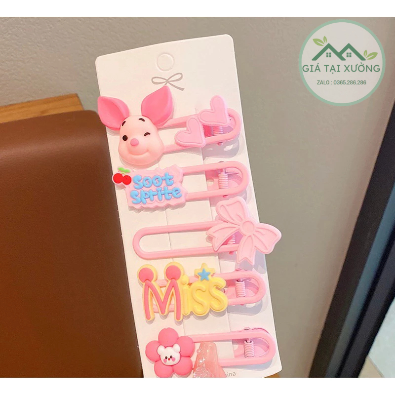 Sét kẹp tóc 5 chi tiết dễ thương cho bé