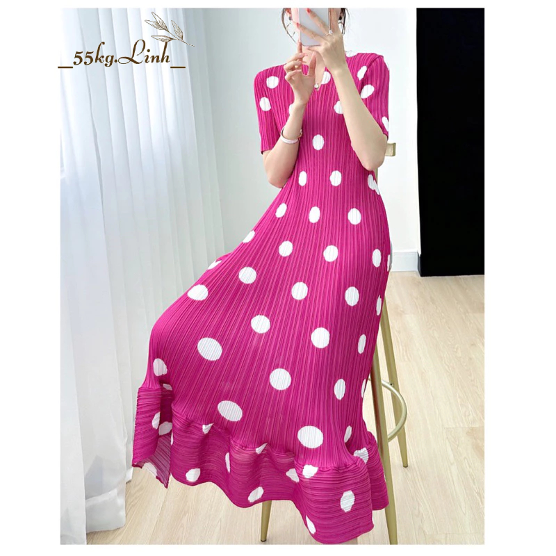 Đầm dáng đuôi cá dài chất vải thun lò xo cao cấp, Váy thiết kế tay ngắn thanh lịch, tôn dáng, dễ mặc - 55Kg.Linh