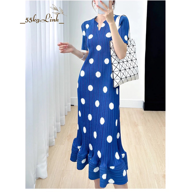 Đầm dáng đuôi cá dài chất vải thun lò xo cao cấp, Váy thiết kế tay ngắn thanh lịch, tôn dáng, dễ mặc - 55Kg.Linh