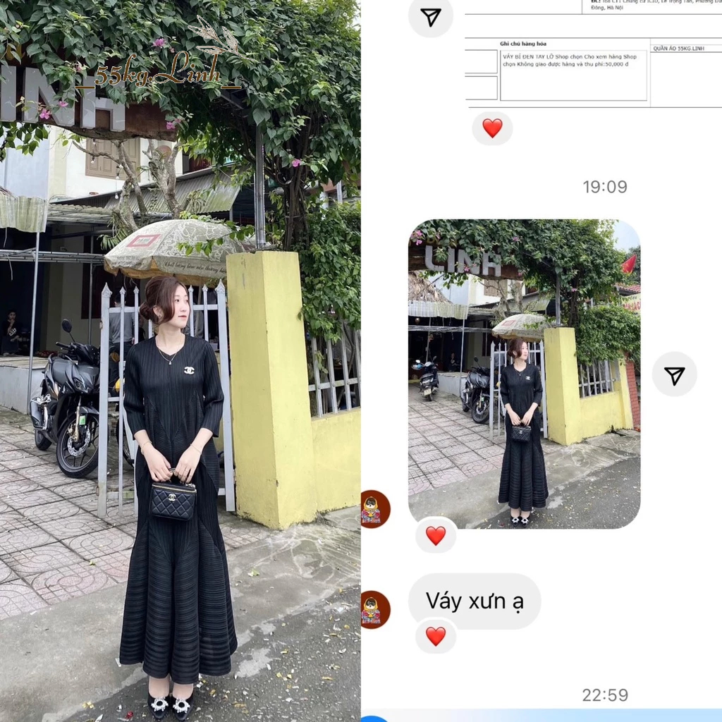 Đầm dài dáng quả bí, chất vải thun lò xo dập ly cao cấp, thiết kế lạ mắt, sang trọng - 55Kg.Linh