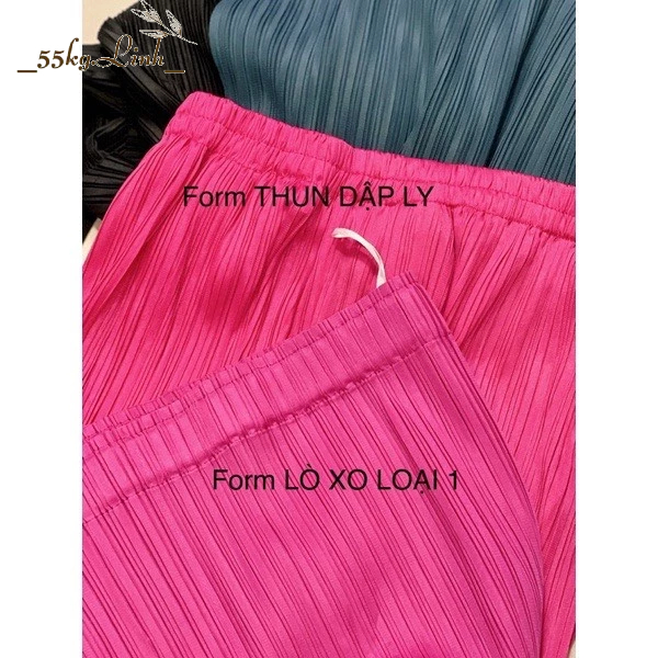 CHÂN VÁY THUN DẬP LY, Xếp Ly Midi Dáng Dài Xẻ Tà - 55Kg.Linh