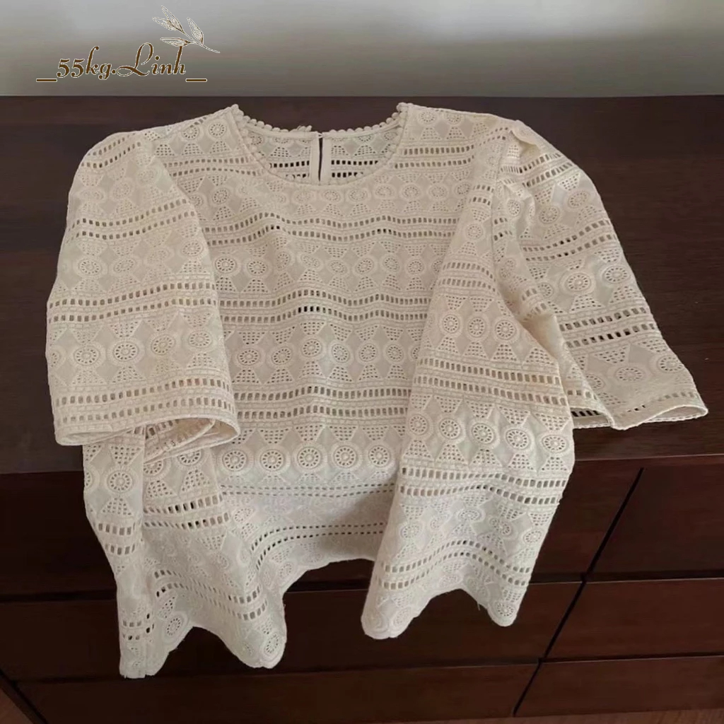 Áo babydoll tay ngắn cổ tròn - 55Kg.Linh
