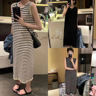 Đầm dáng midi chất vải len thun với độ co giãn tốt - 55Kg.Linh