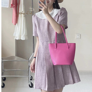 Đầm babydoll tay ngắn, cổ đắp ren cách điệu, thiết kế đứng form đẹp freesize 65kg - 55Kg.Linh