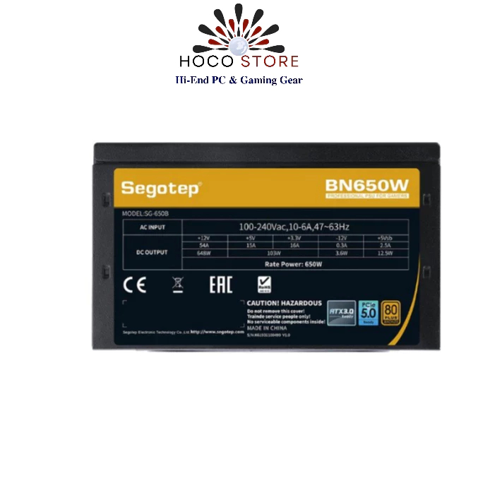 Nguồn máy tính SEGOTEP BN650W / BN750W - 650W / 750W - 80 Plus Bronze, PCI-E 5.0  | Hoco Store PC