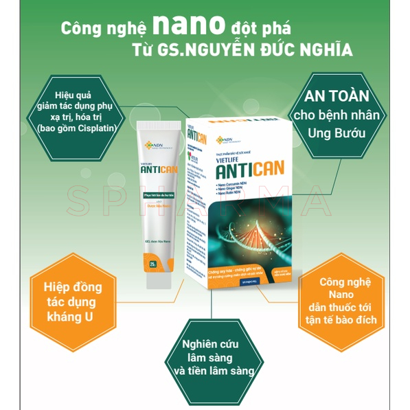 Viên uống nano ANTICAN Vietlife - Chống ôxi hóa, tăng cường miễn dịch và sức khỏe [CHÍNH HÃNG]