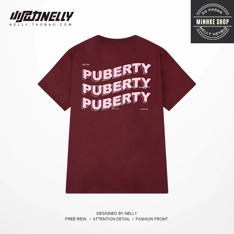 Áo phông Nelly màu đỏ vang , nhiều mẫu đẹp