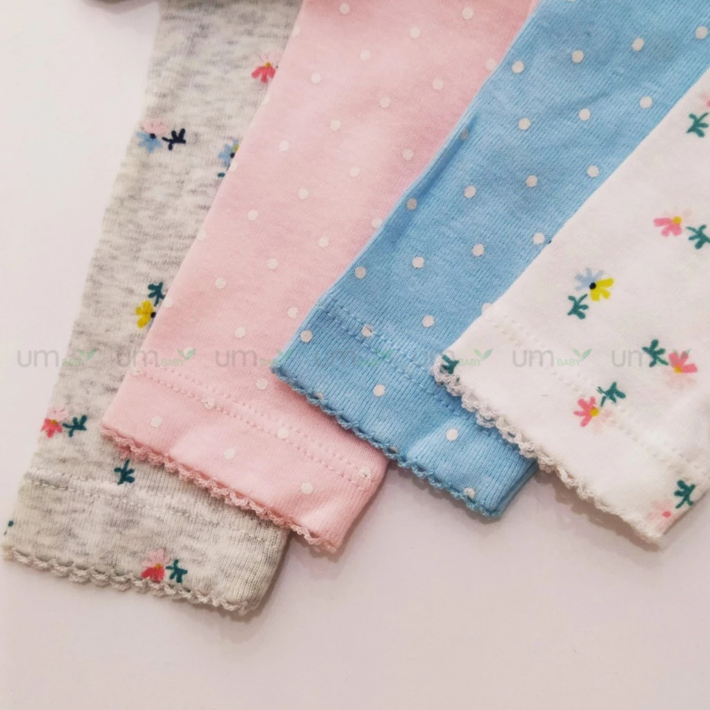 Set 4 cái bodysuit cho bé gái dài tay Carter's 3-24 tháng body chip cho bé áo liền quần body cho bé sơ sinh xuất dư