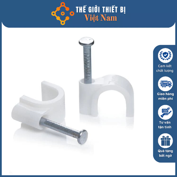 Nẹp Dây Điện, Đinh Ghim Dây Điện, Dây Liền Nguồn 6mm,8mm.12mm - Hàng Dày, Chắc Chắn, Dẻo Dai