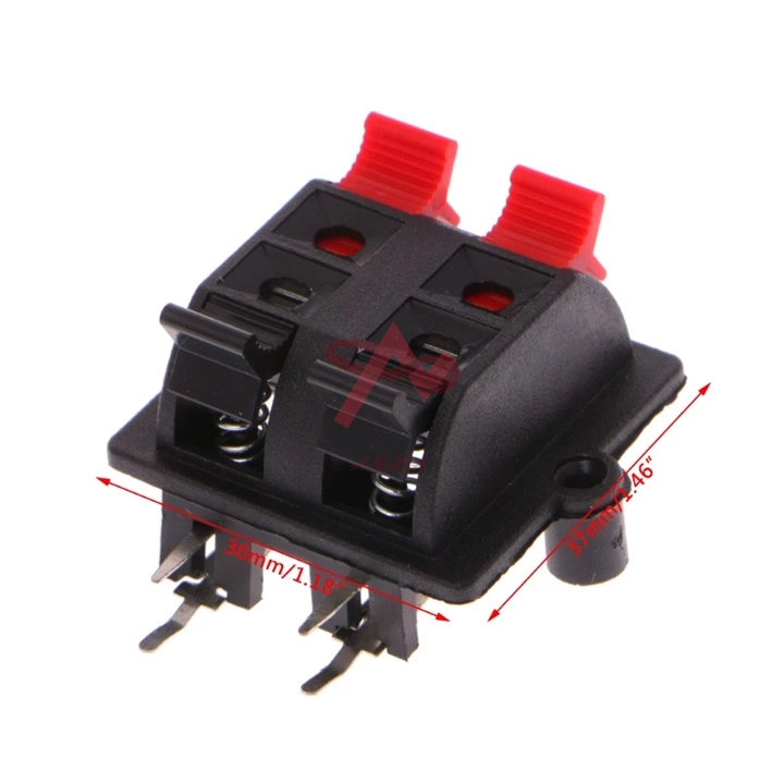 Trạm Kẹp Dây Loa Vuông 4 Chân 37x30mm